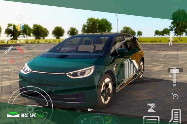 electric car simulator 2023 3D green car