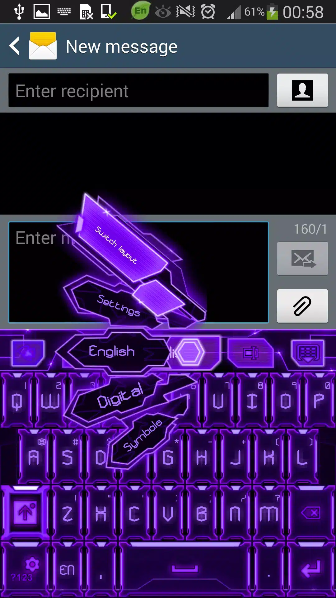 GO Keyboard Purple Tech Theme Image 3