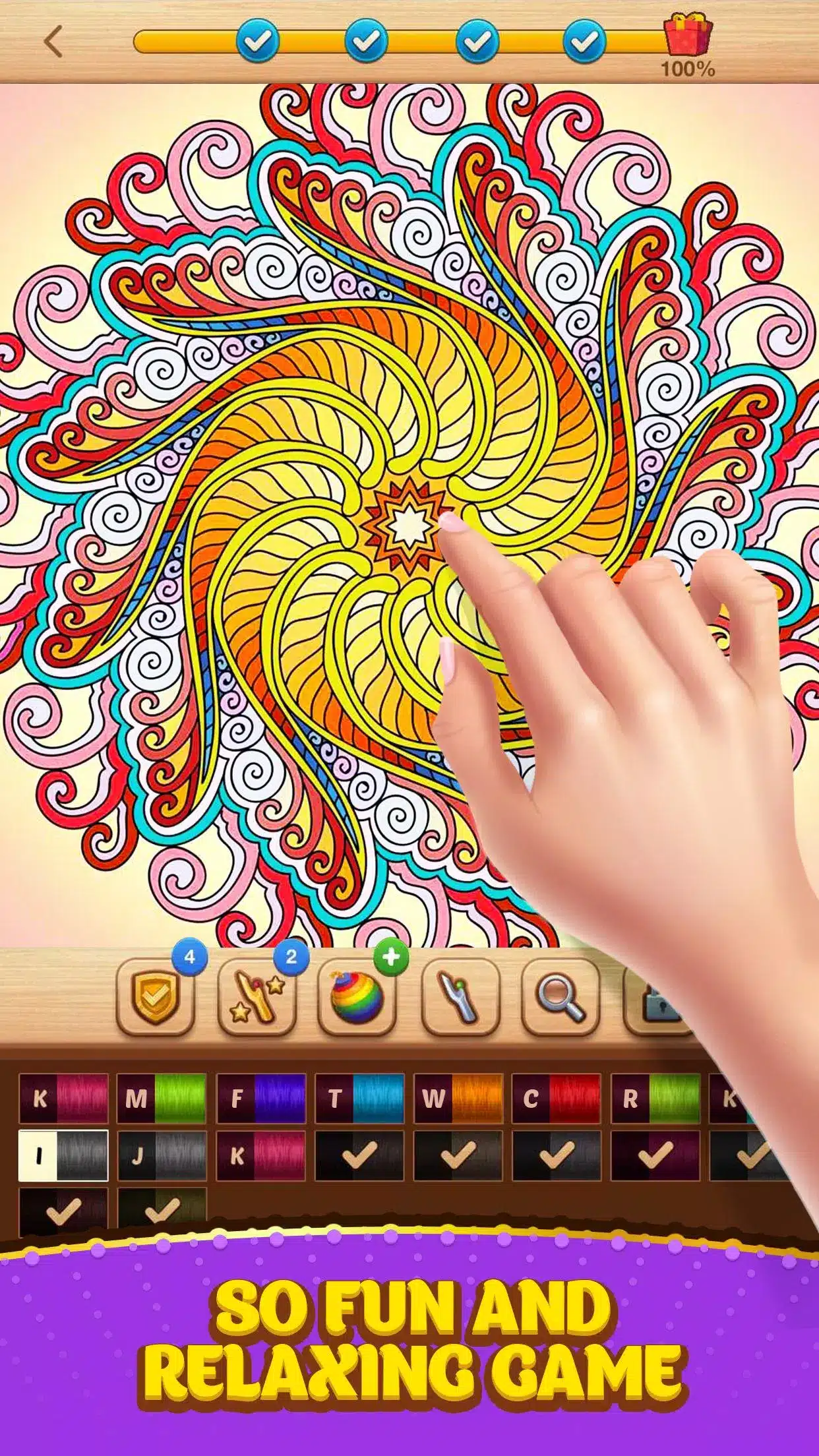 Cross Stitch Coloring Mandala Image 3