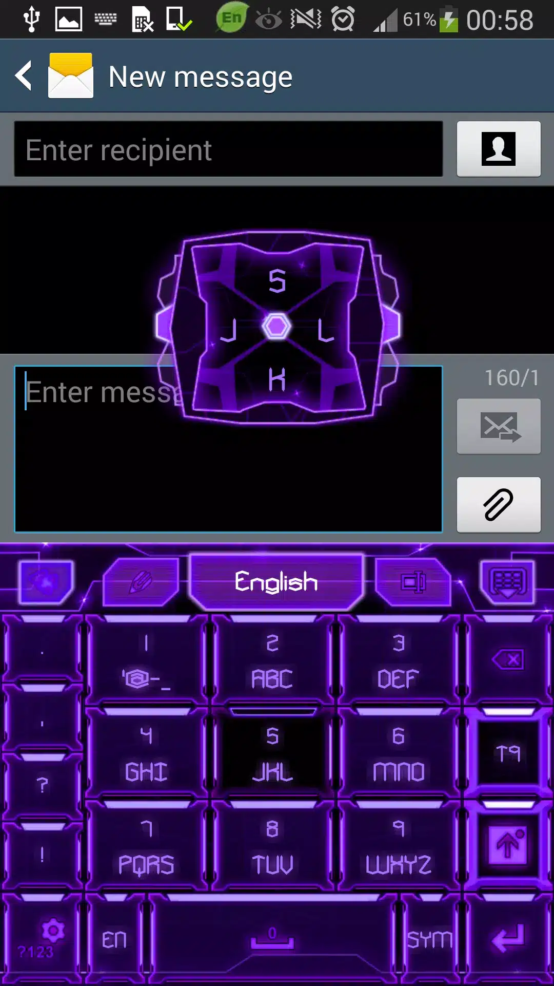 GO Keyboard Purple Tech Theme Image 4
