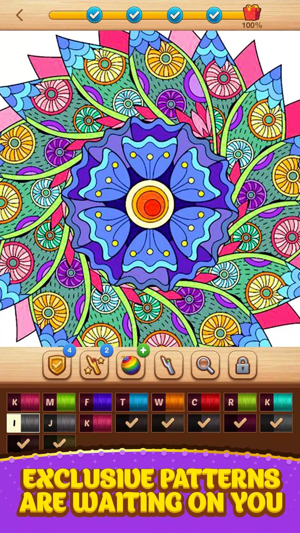 Cross Stitch Coloring Mandala Image 4