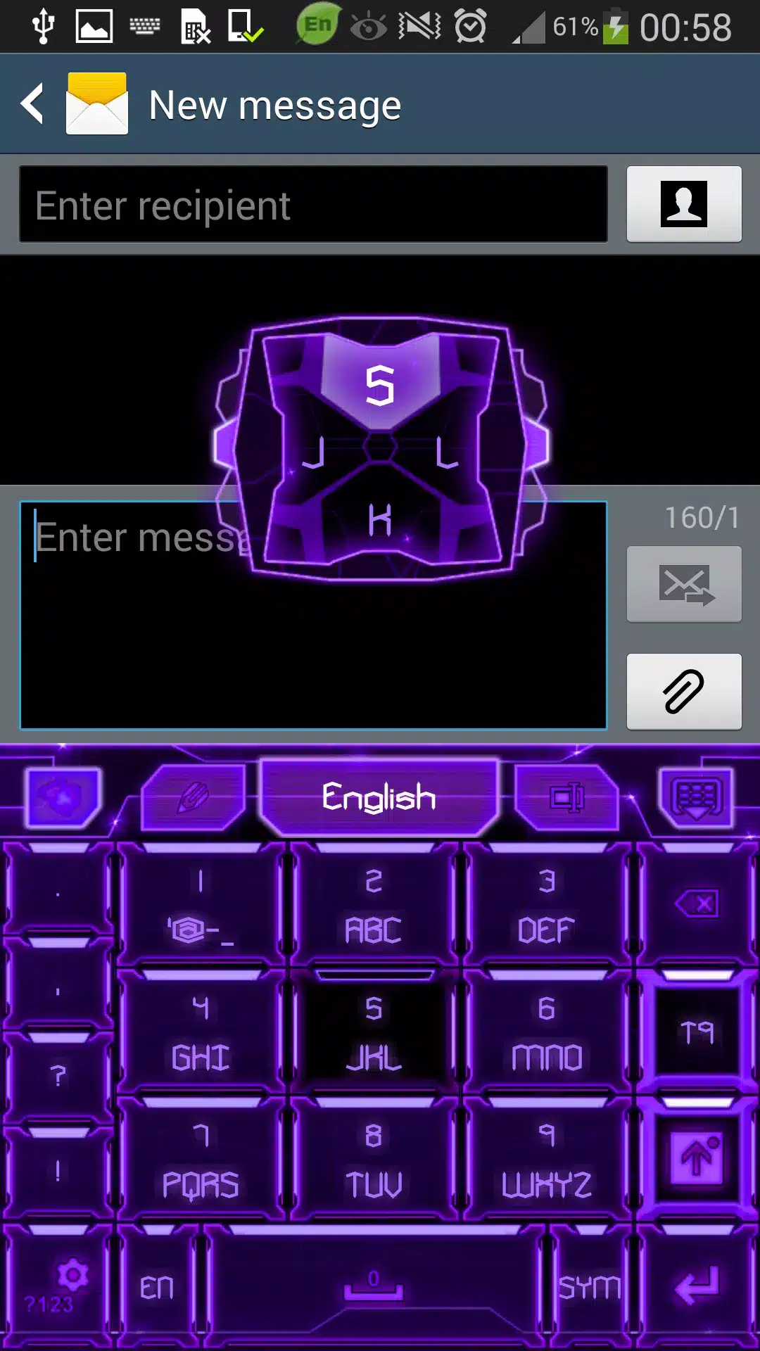 GO Keyboard Purple Tech Theme Image 5