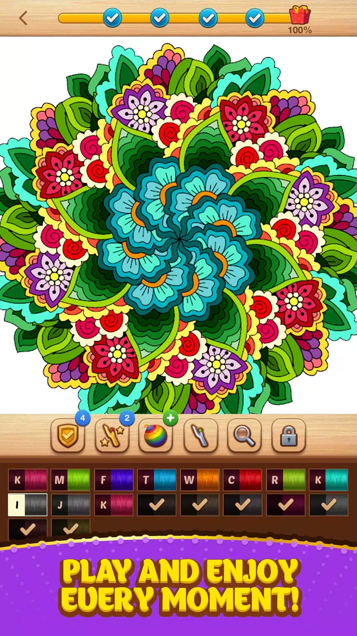 Cross Stitch Coloring Mandala Image 5
